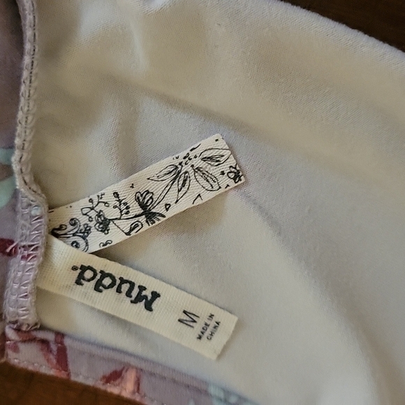 3/$30 MUDD 1990s Mod Lavendar Gray Sleeveless Choker Floral Trapeze Jumper Dress - Picture 8 of 10